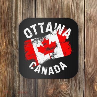 Ottawa Canada Ontario Canadian Maple Leaf Flag Coaster