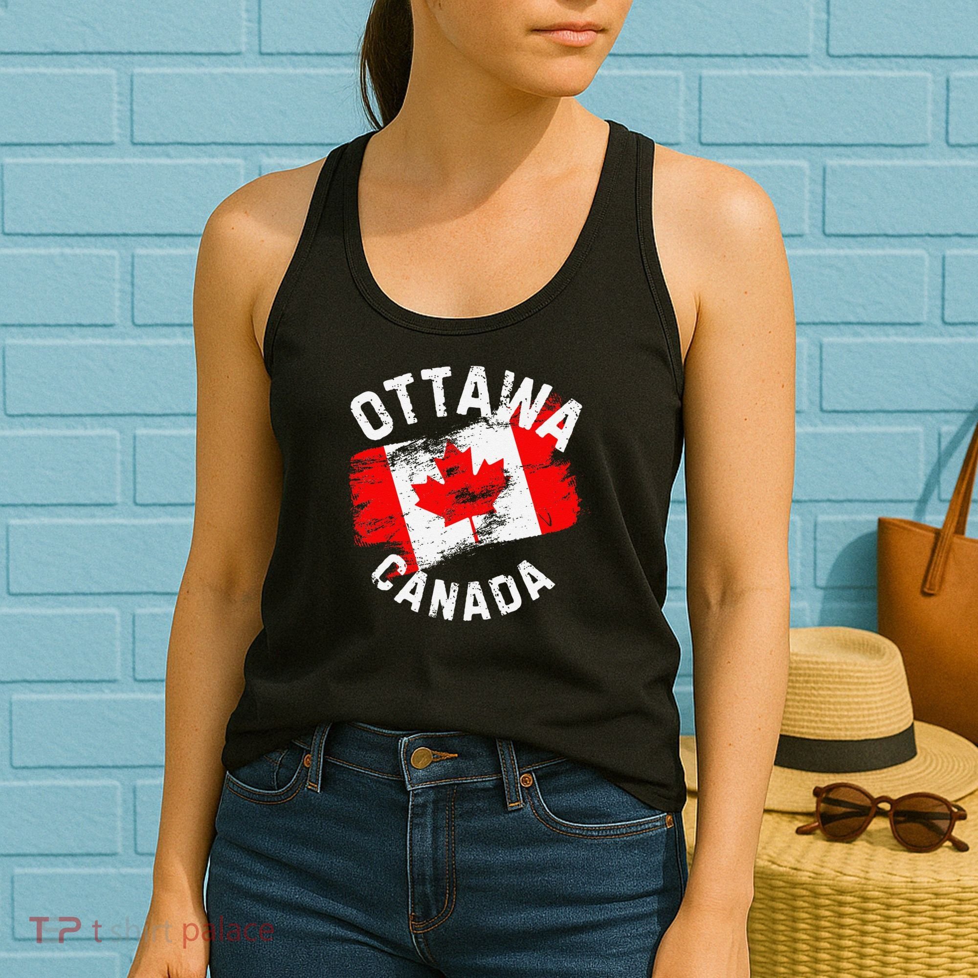 Ottawa Canada Ontario Canadian Maple Leaf Flag Women's Tank Top