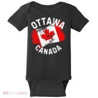 Ottawa Canada Ontario Canadian Maple Leaf Flag Baby Bodysuit thumb 0