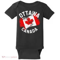 Ottawa Canada Ontario Canadian Maple Leaf Flag Baby Bodysuit thumb 0