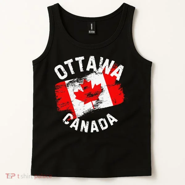 Ottawa Canada Ontario Canadian Maple Leaf Flag Tank Top