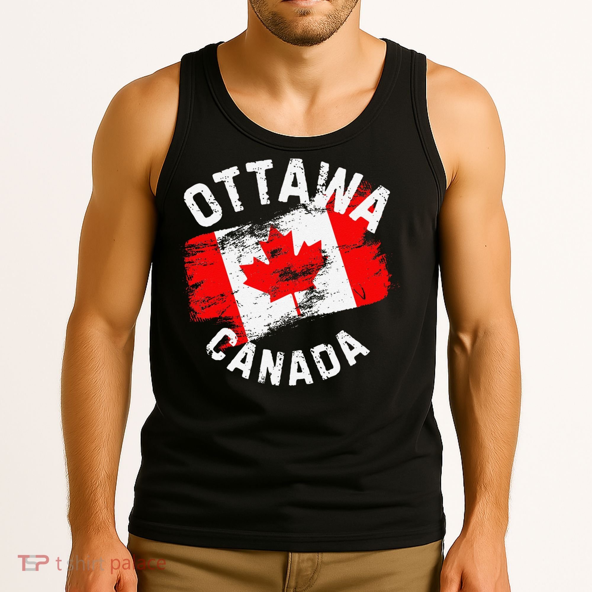 Ottawa Canada Ontario Canadian Maple Leaf Flag Tank Top