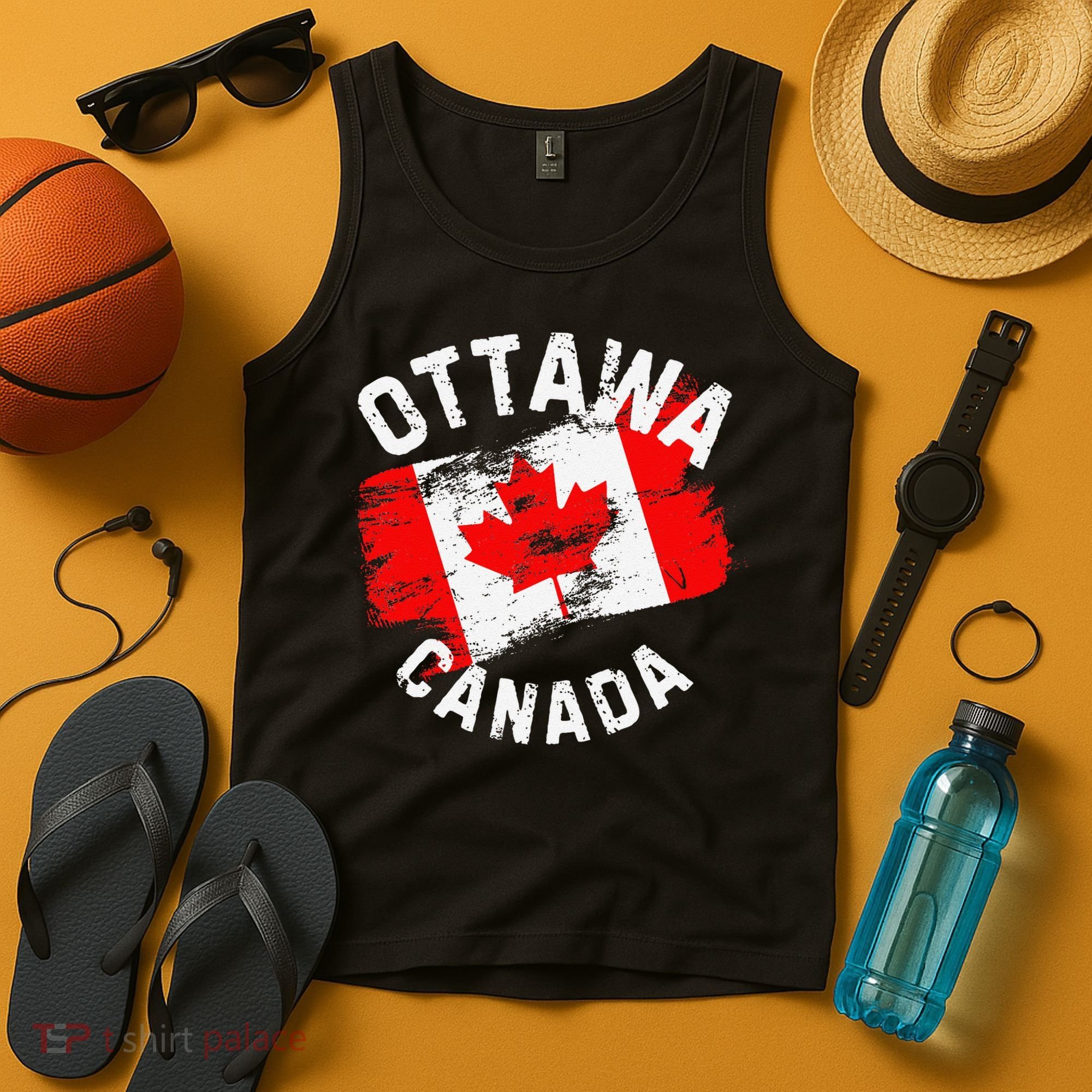 Ottawa Canada Ontario Canadian Maple Leaf Flag Tank Top
