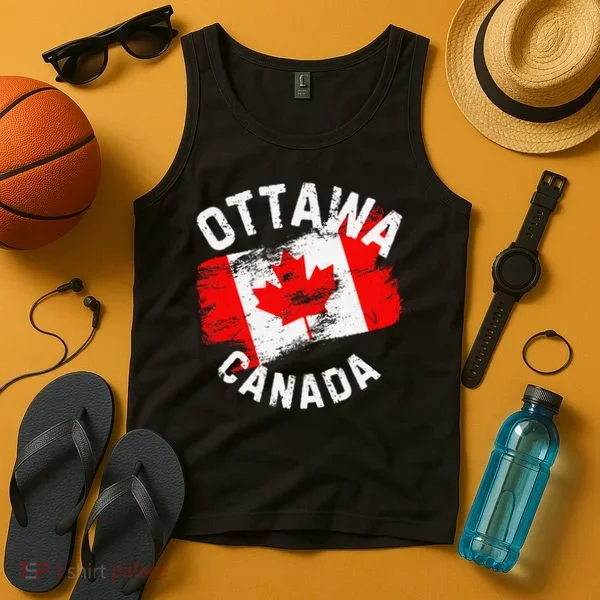 Ottawa Canada Ontario Canadian Maple Leaf Flag Tank Top
