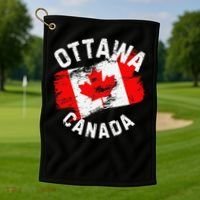 Ottawa Canada Ontario Canadian Maple Leaf Flag Golf Towel thumb 1