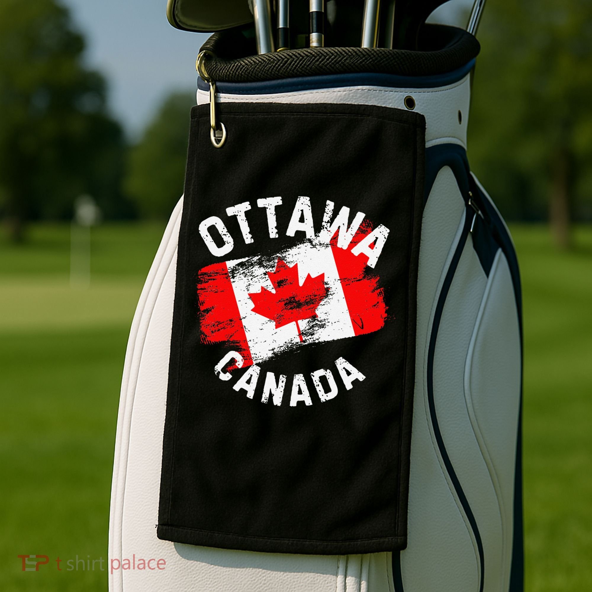 Ottawa Canada Ontario Canadian Maple Leaf Flag Golf Towel