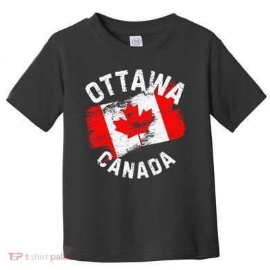 Ottawa Canada Ontario Canadian Maple Leaf Flag Toddler T-Shirt