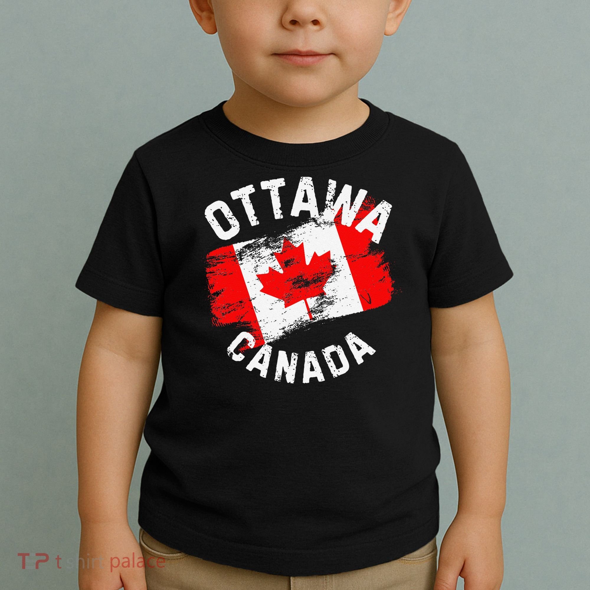 Ottawa Canada Ontario Canadian Maple Leaf Flag Toddler T-Shirt