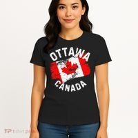 Ottawa Canada Ontario Canadian Maple Leaf Flag Women's T-Shirt thumb 4