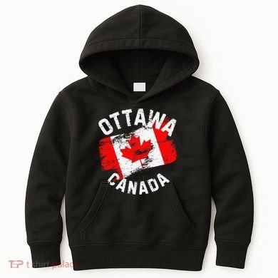 Ottawa Canada Ontario Canadian Maple Leaf Flag Kids Hoodie
