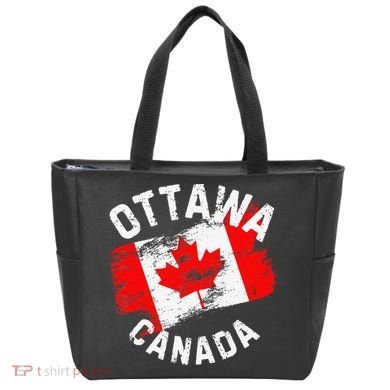 Ottawa Canada Ontario Canadian Maple Leaf Flag Tote Bag