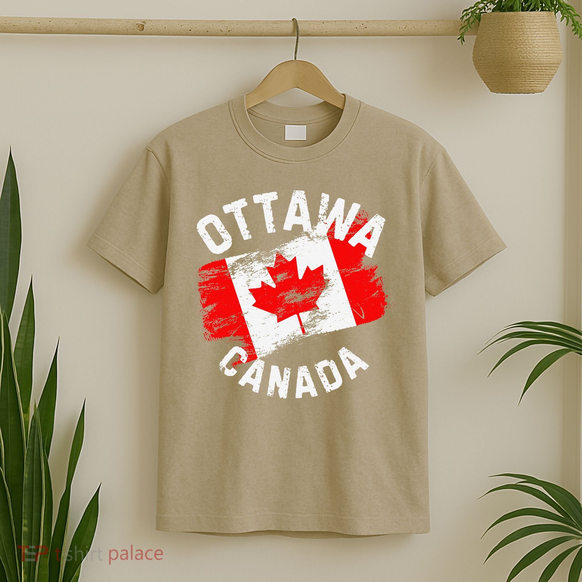 Ottawa Canada Ontario Canadian Maple Leaf Flag T-Shirt