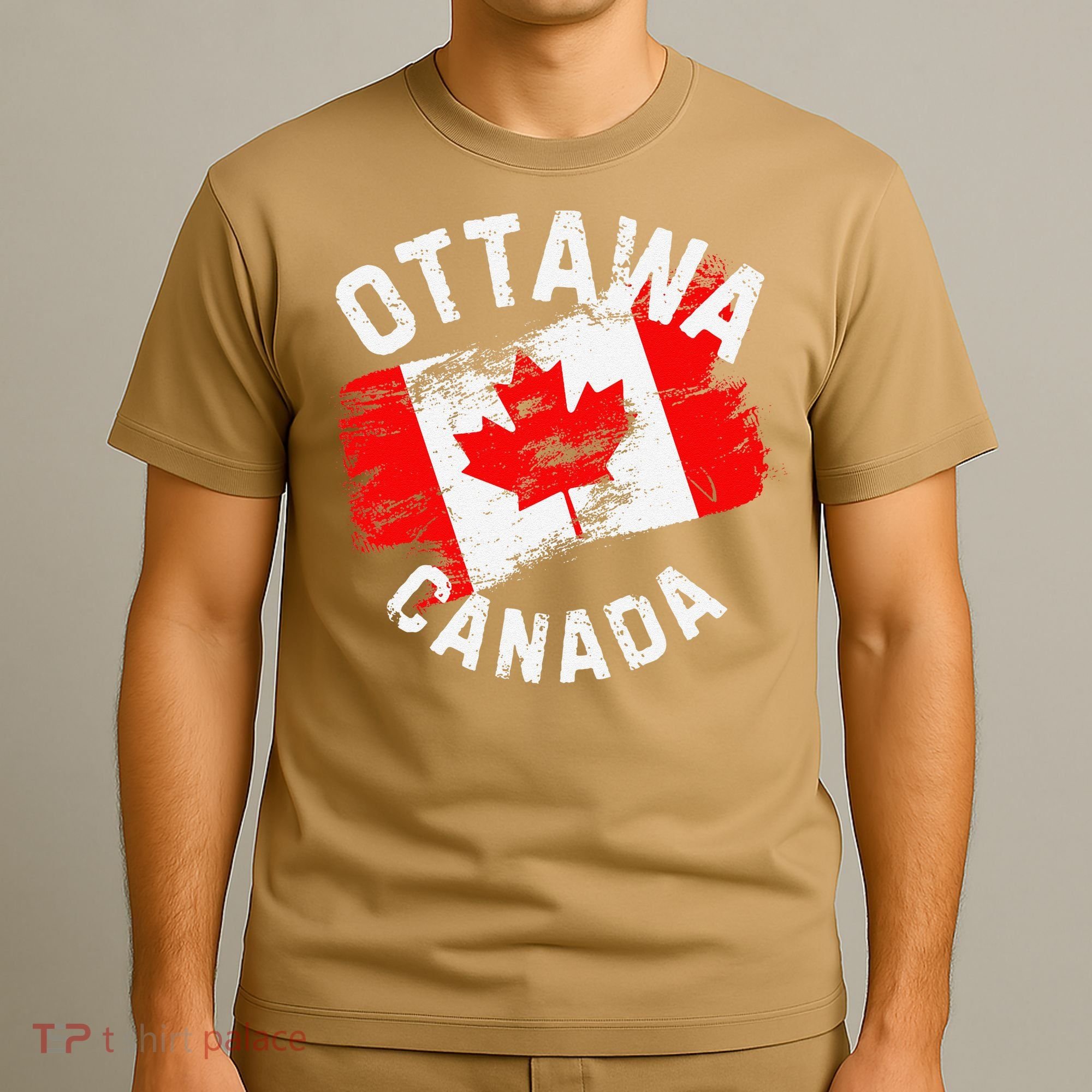 Ottawa Canada Ontario Canadian Maple Leaf Flag T-Shirt