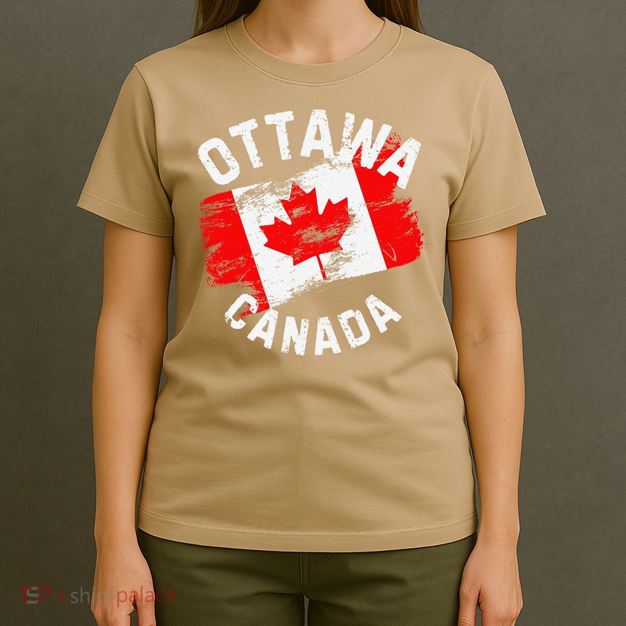 Ottawa Canada Ontario Canadian Maple Leaf Flag T-Shirt