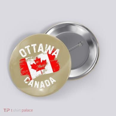 Ottawa Canada Ontario Canadian Maple Leaf Flag Button