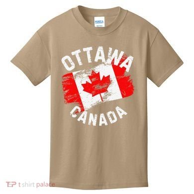 Ottawa Canada Ontario Canadian Maple Leaf Flag Kids T-Shirt