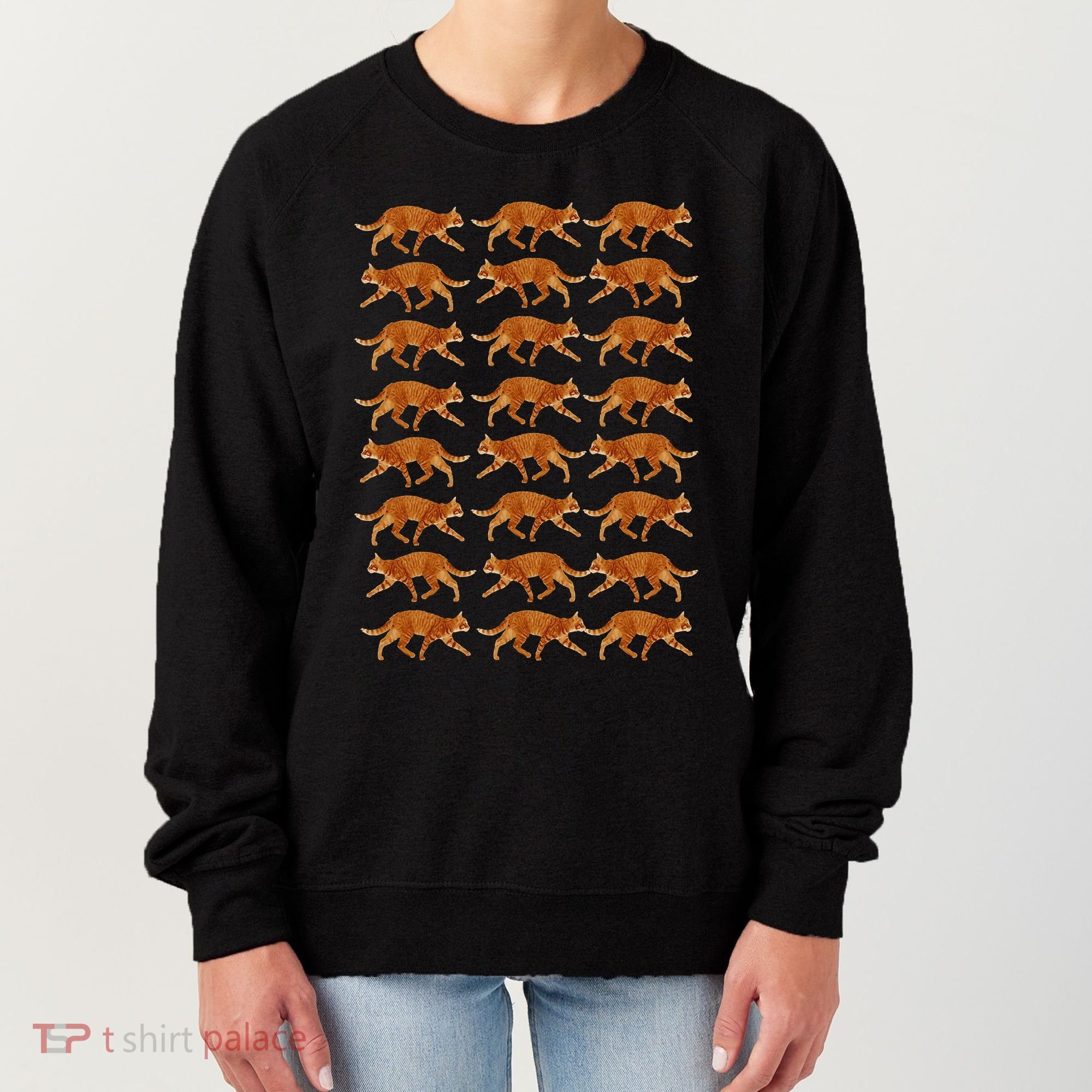 Orange Cat  Orange Tabby Cat lovers pattern Women's Sweatshirt