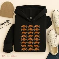 Orange Cat  Orange Tabby Cat lovers pattern Hoodie thumb 4