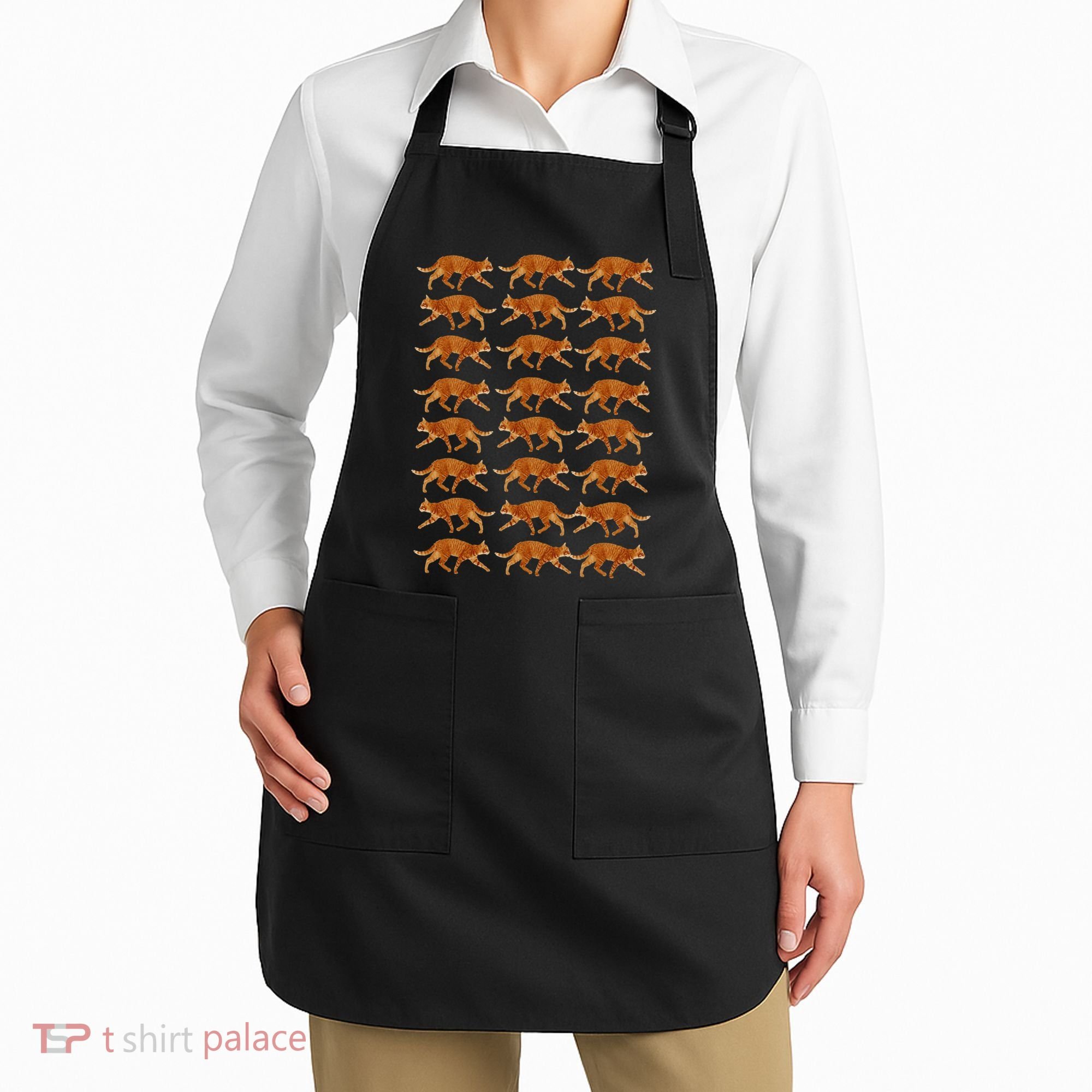 Orange Cat  Orange Tabby Cat lovers pattern Apron