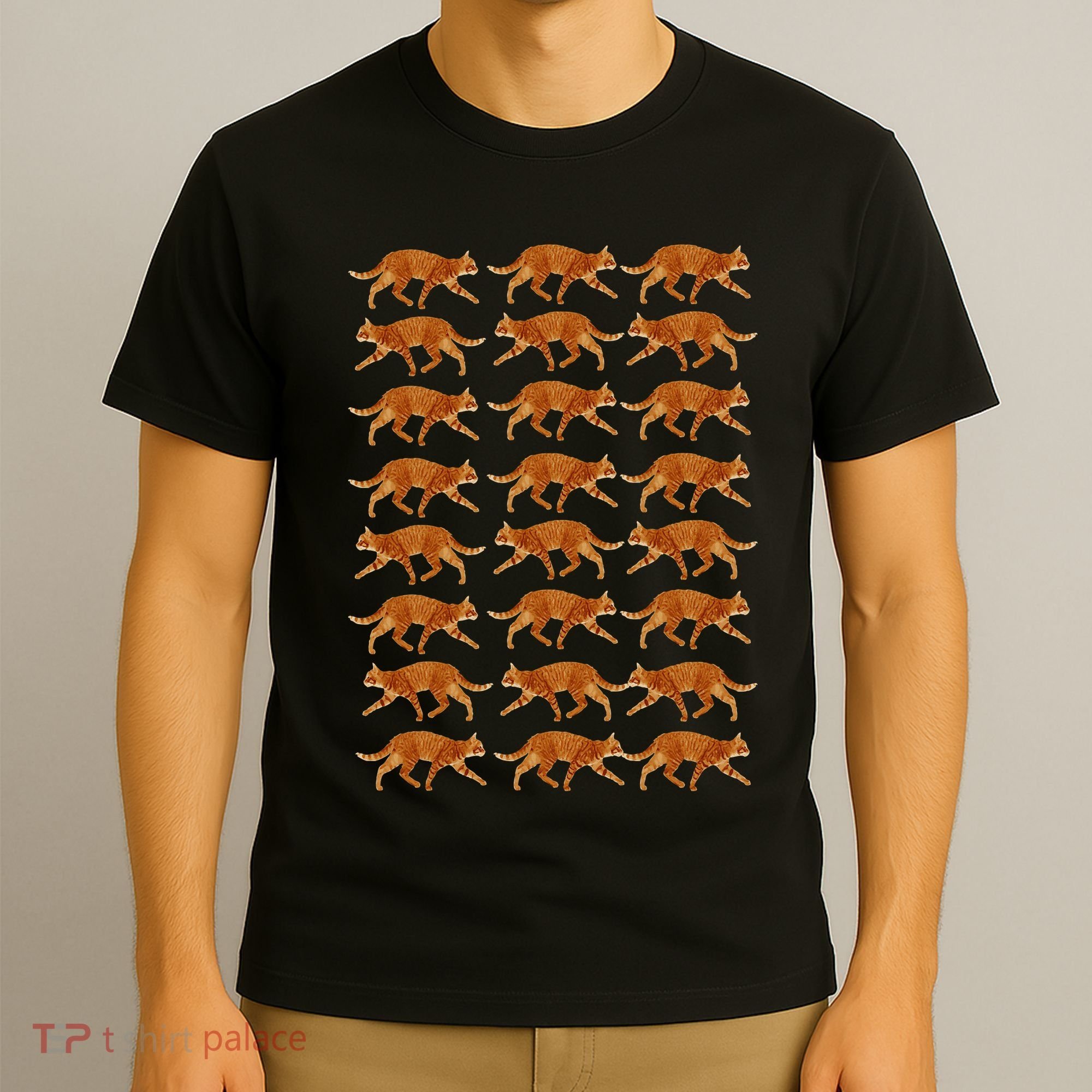 Orange Cat  Orange Tabby Cat lovers pattern T-Shirt