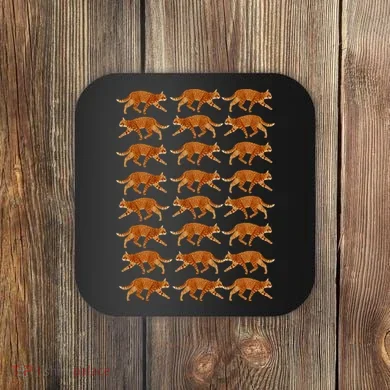 Orange Cat  Orange Tabby Cat lovers pattern Coaster
