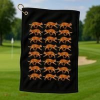 Orange Cat  Orange Tabby Cat lovers pattern Golf Towel thumb 1