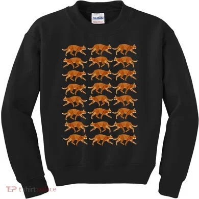 Orange Cat  Orange Tabby Cat lovers pattern Kids Sweatshirt