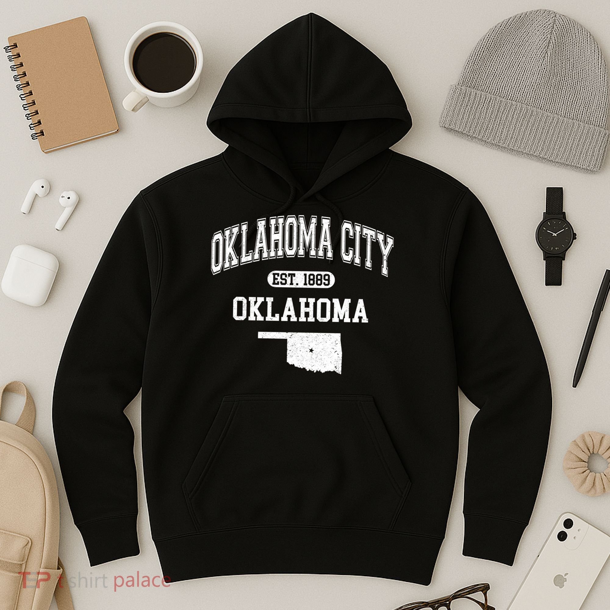 Oklahoma City Oklahoma Est 1889 Varsity Hoodie