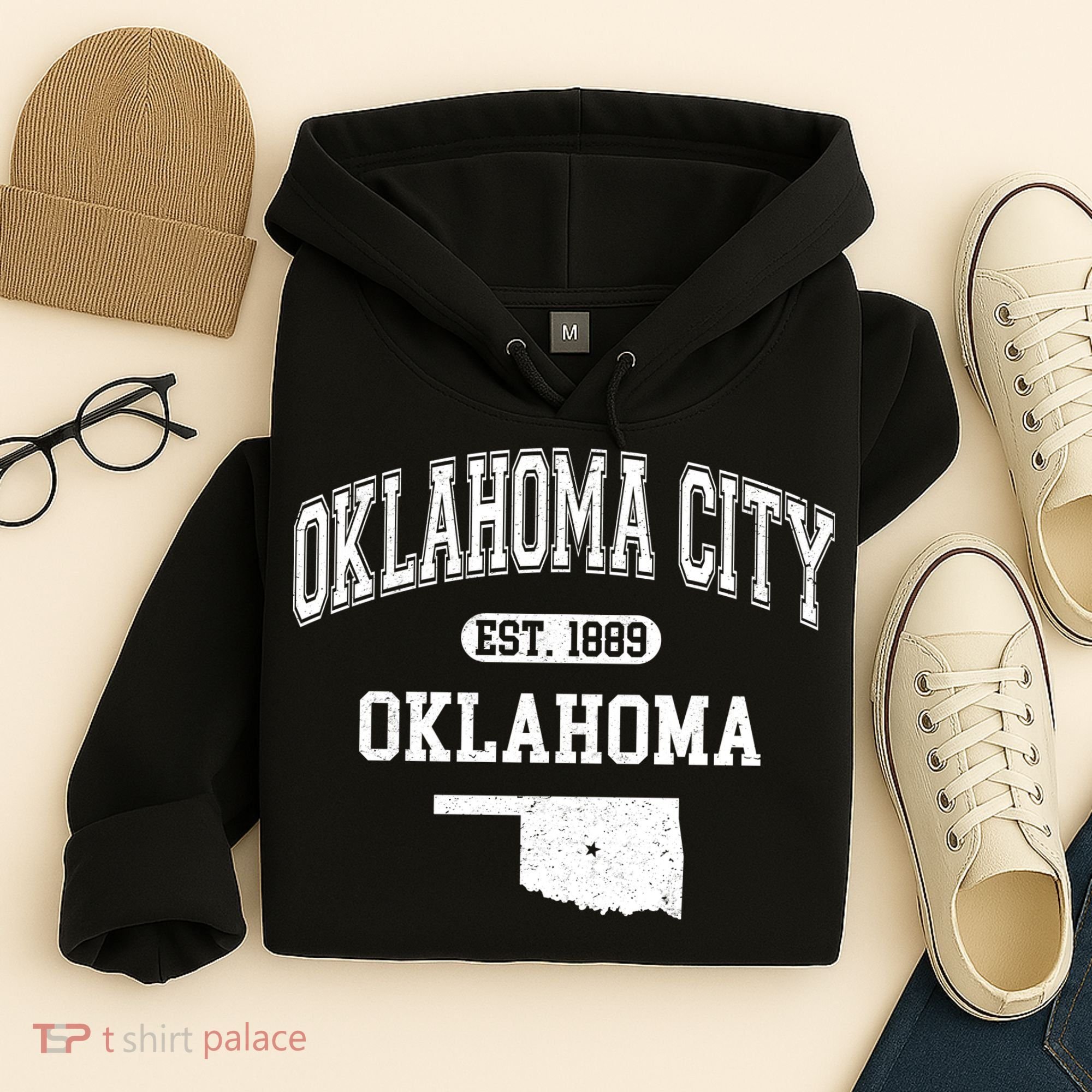 Oklahoma City Oklahoma Est 1889 Varsity Hoodie