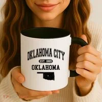 Oklahoma City Oklahoma Est 1889 Varsity Coffee Mug thumb 3