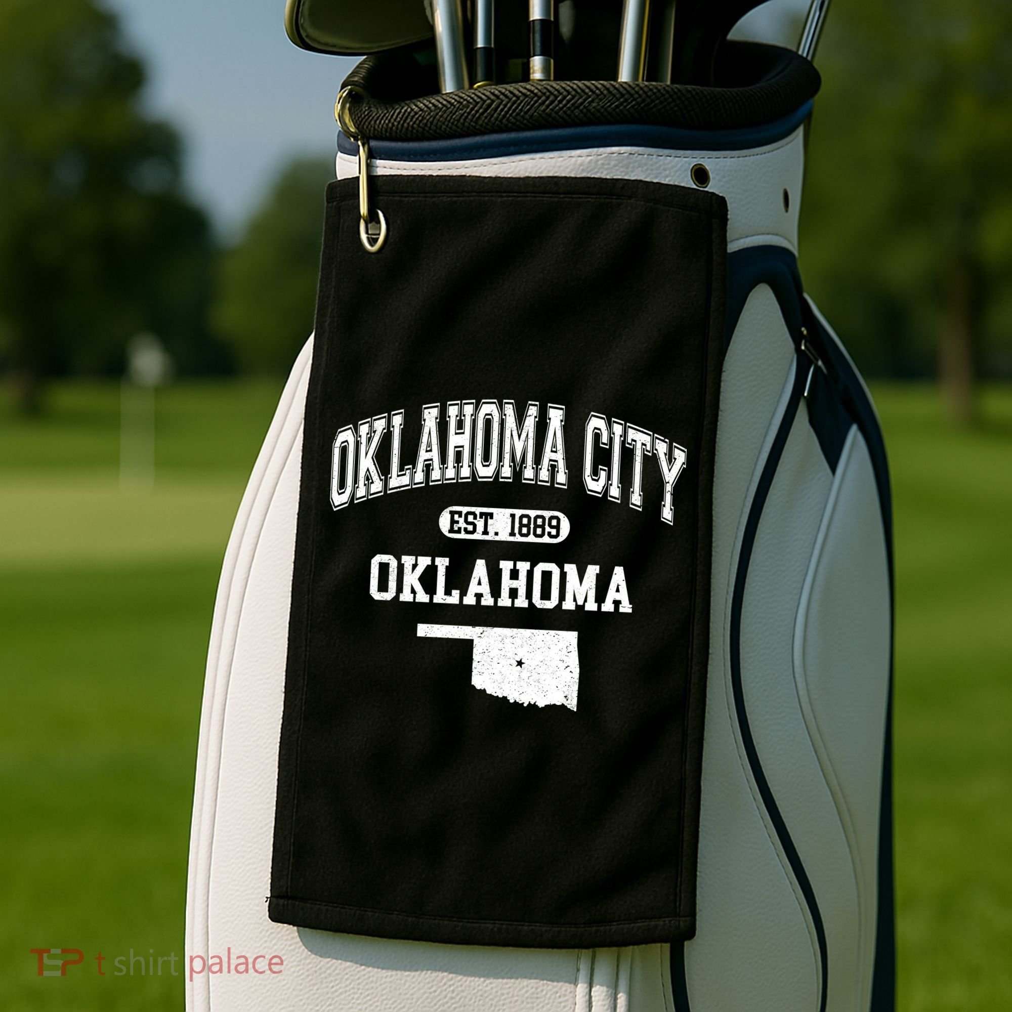 Oklahoma City Oklahoma Est 1889 Varsity Golf Towel