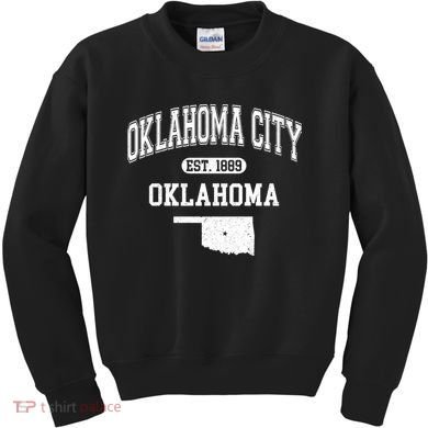 Oklahoma City Oklahoma Est 1889 Varsity Kids Sweatshirt
