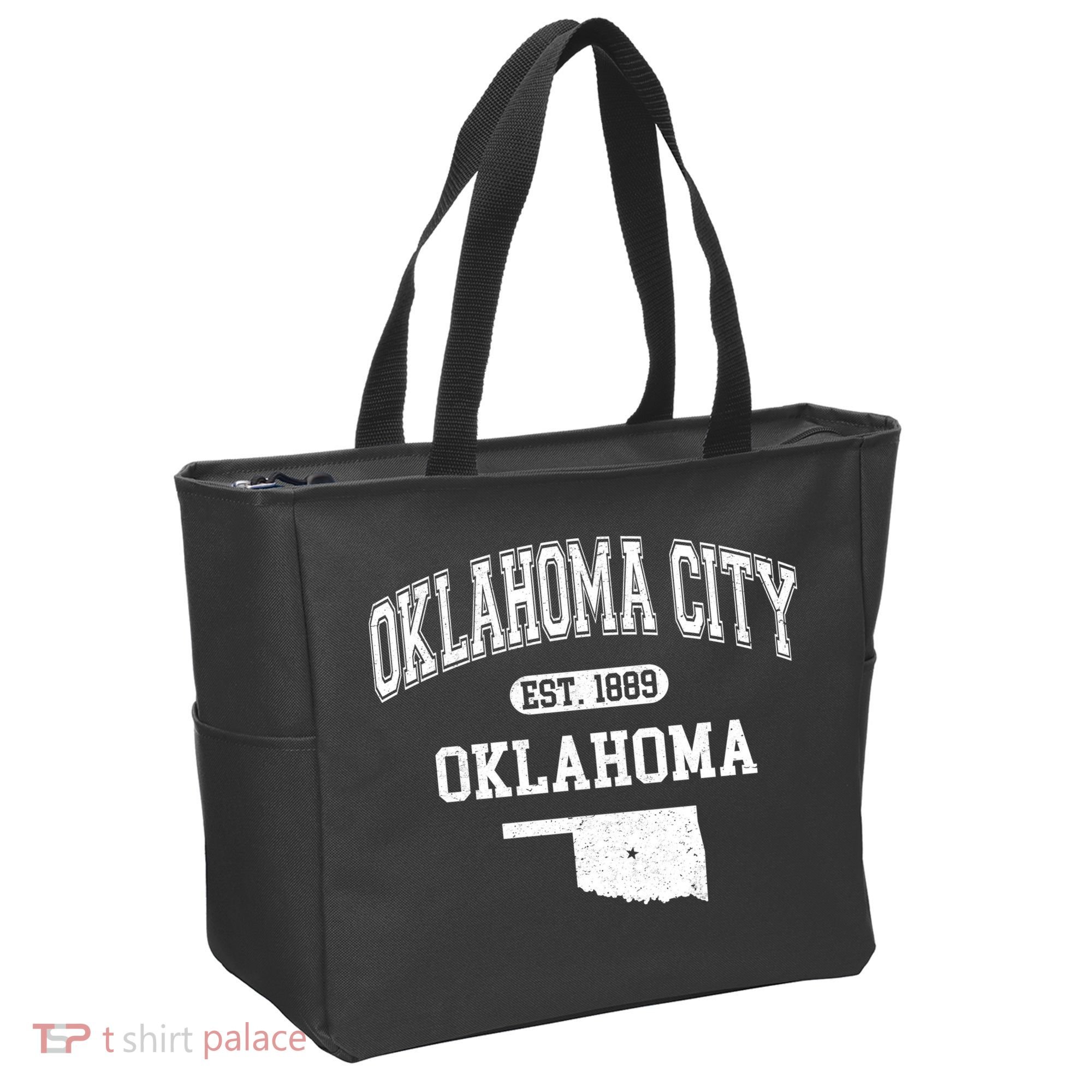 Oklahoma City Oklahoma Est 1889 Varsity Tote Bag