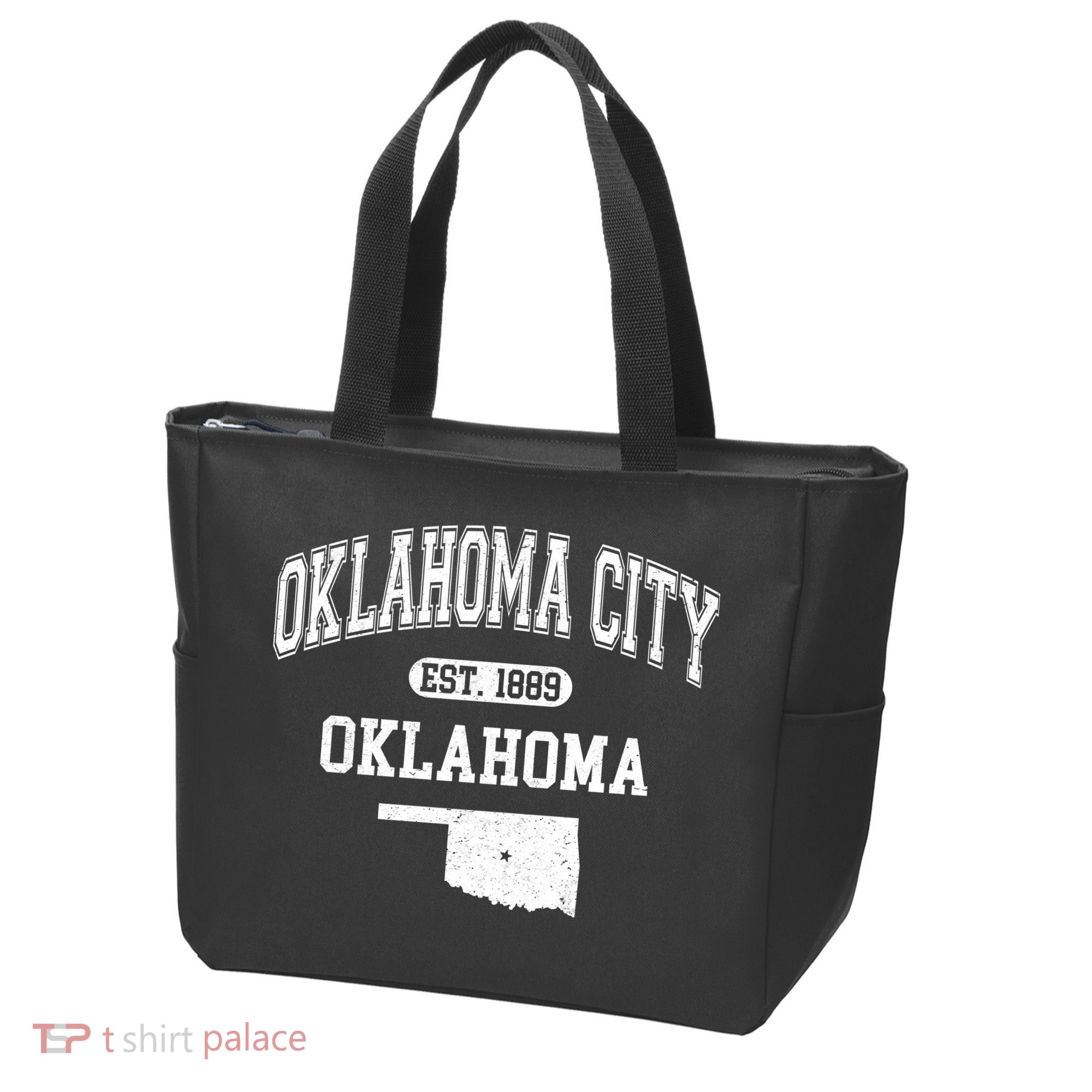 Oklahoma City Oklahoma Est 1889 Varsity Tote Bag