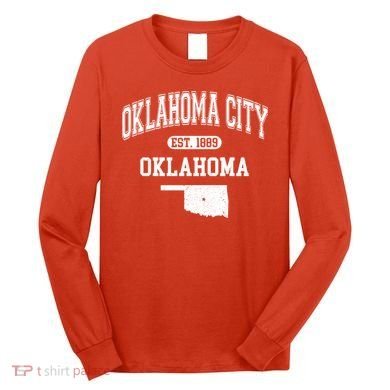 Oklahoma City Oklahoma Est 1889 Varsity Long Sleeve Shirt