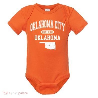 Oklahoma City Oklahoma Est 1889 Varsity Baby Bodysuit