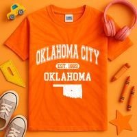 Oklahoma City Oklahoma Est 1889 Varsity Kids Tie-Dye T-Shirt thumb 2