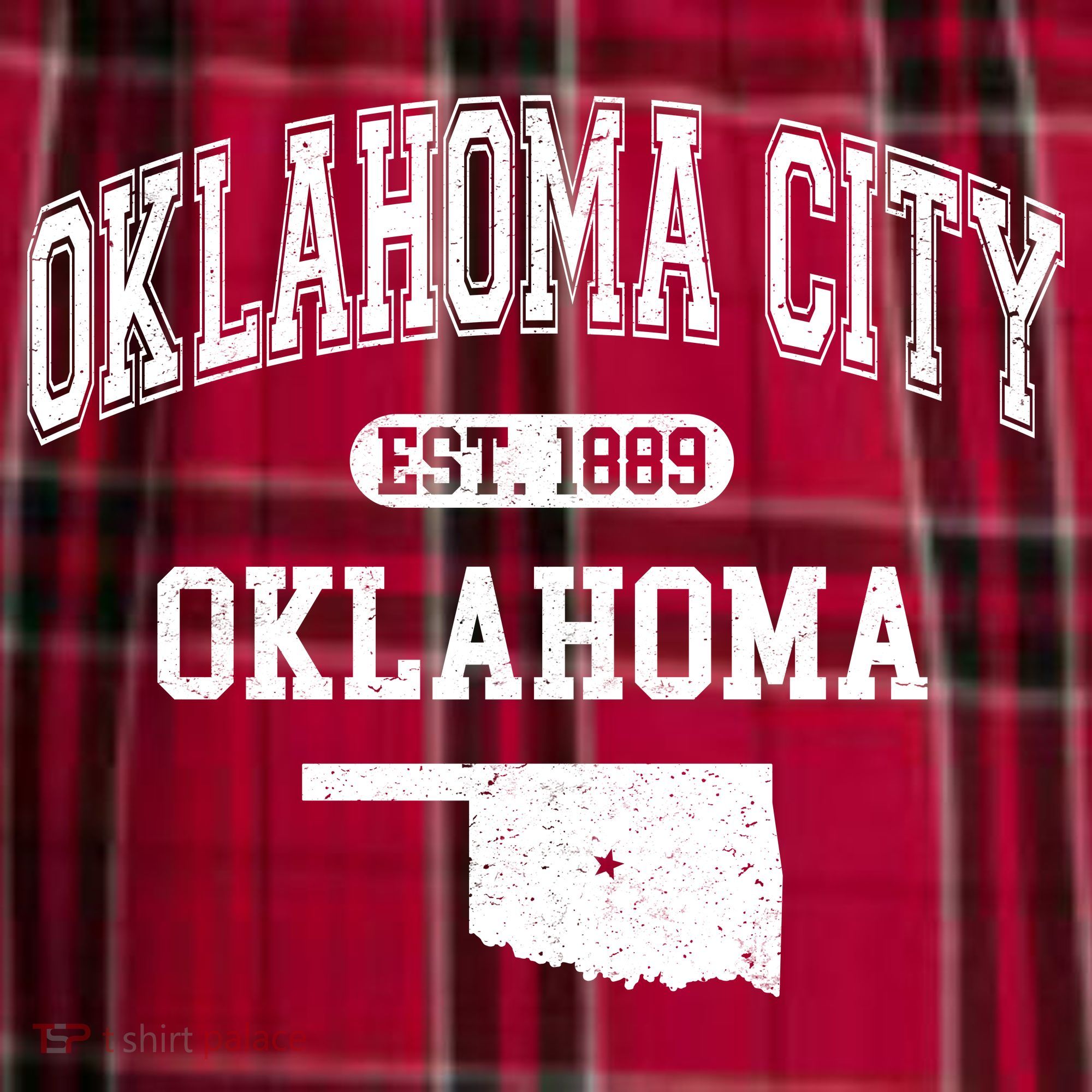 Oklahoma City Oklahoma Est 1889 Varsity Men's Flannel Plaid Pajama Pants