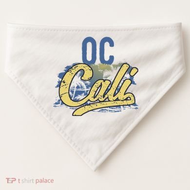 Oc Cali Orange County California Beach Sun Surf USA-Made Doggie Bandana