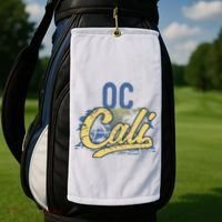 Oc Cali Orange County California Beach Sun Surf Golf Towel thumb 2