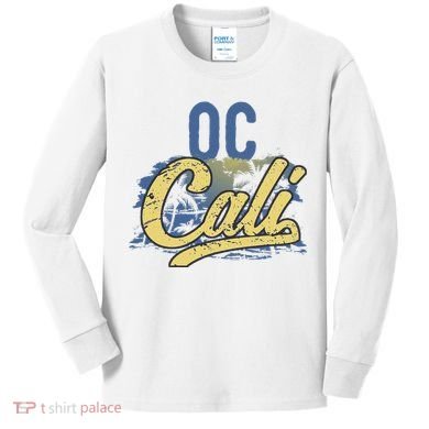 Oc Cali Orange County California Beach Sun Surf Kids Long Sleeve Shirt