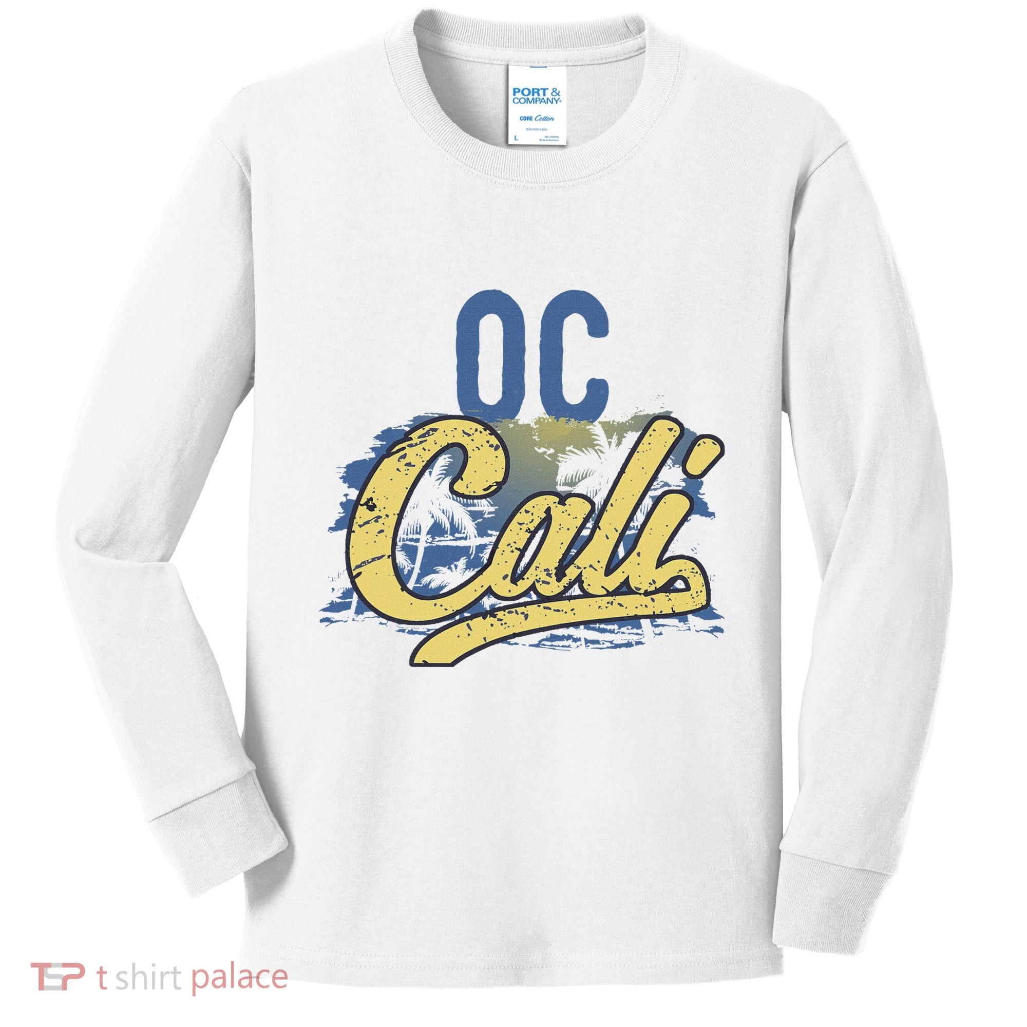 Oc Cali Orange County California Beach Sun Surf Kids Long Sleeve Shirt