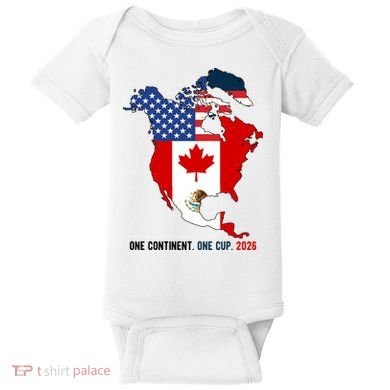 One Continent One Cup 2026 Soccer USA Canada Mexico Baby Bodysuit