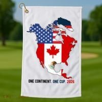 One Continent One Cup 2026 Soccer USA Canada Mexico Golf Towel thumb 1