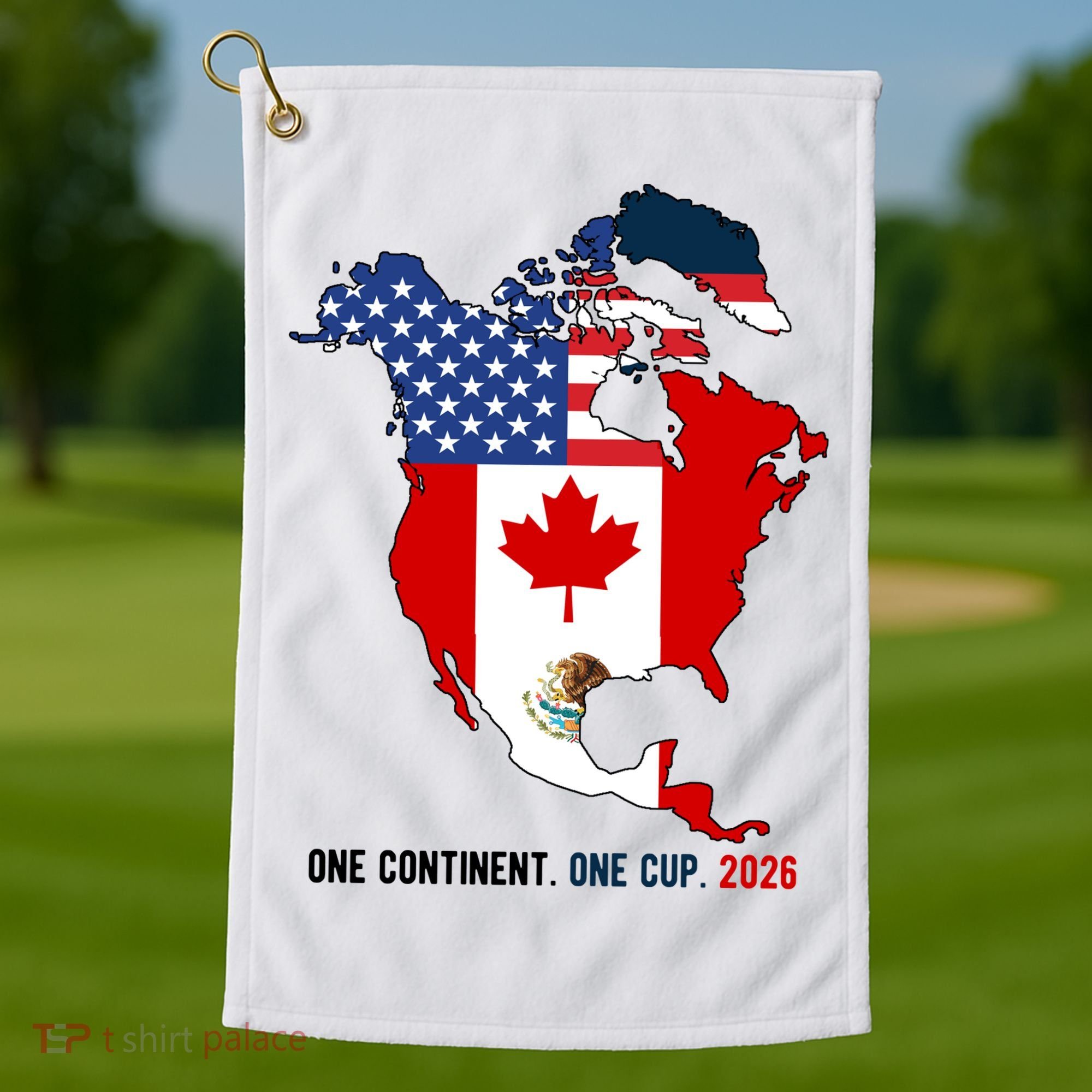 One Continent One Cup 2026 Soccer USA Canada Mexico Golf Towel