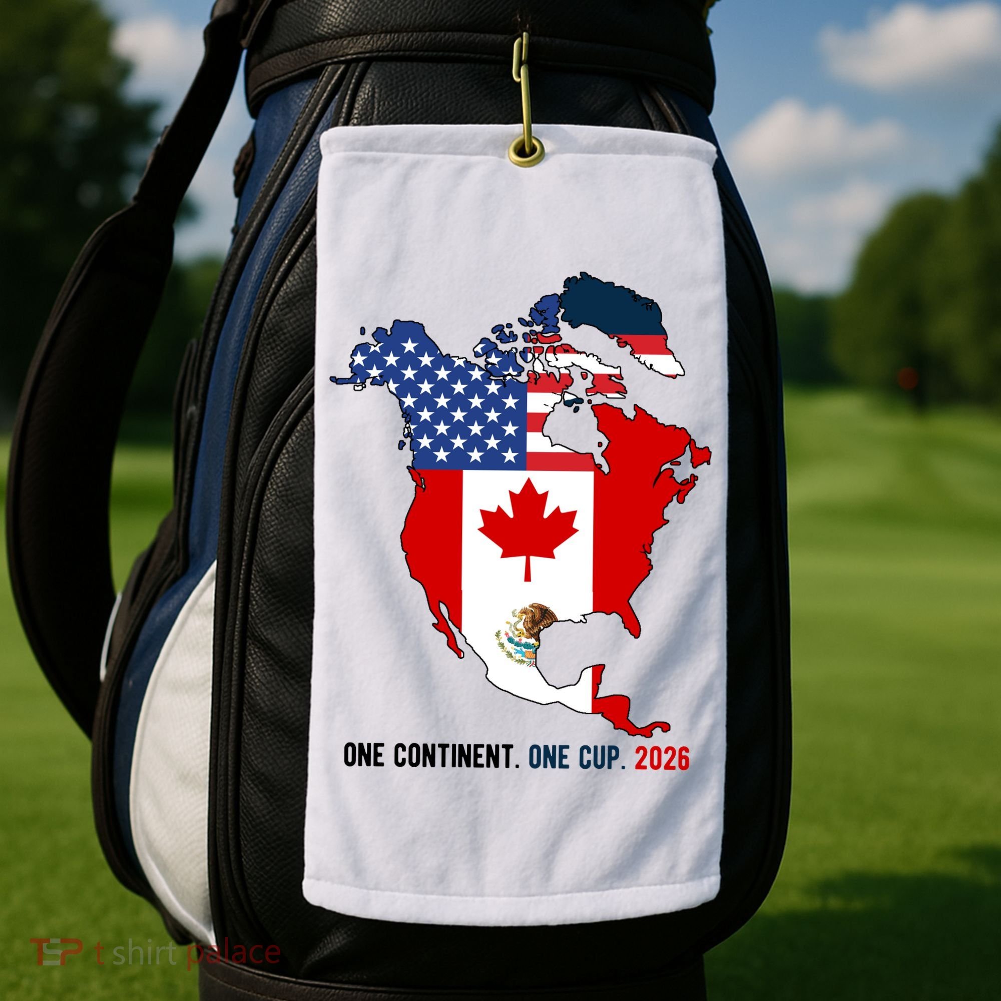 One Continent One Cup 2026 Soccer USA Canada Mexico Golf Towel