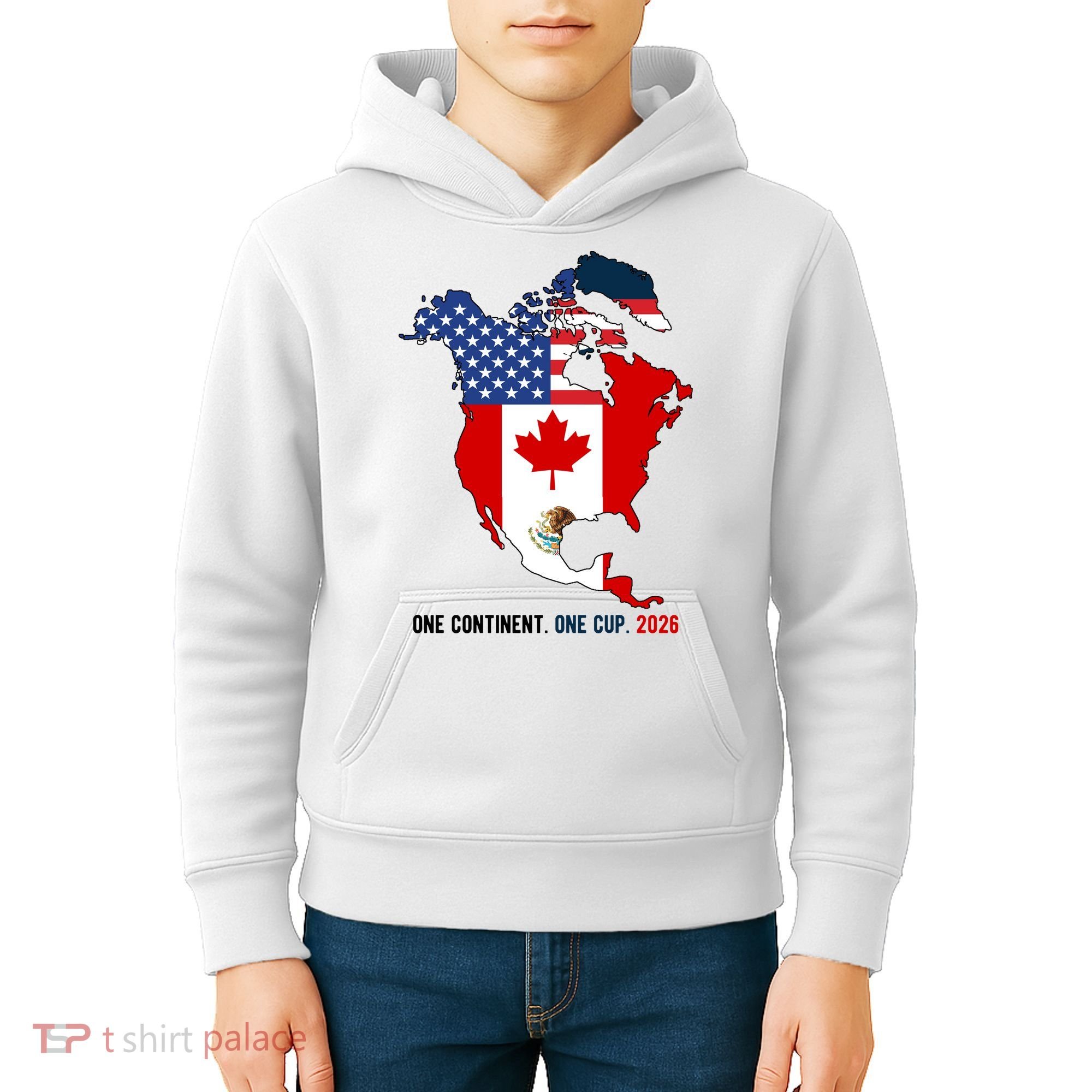 One Continent One Cup 2026 Soccer USA Canada Mexico Kids Hoodie