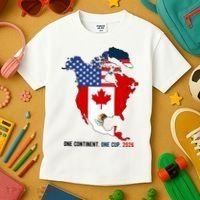 One Continent One Cup 2026 Soccer USA Canada Mexico Kids T-Shirt thumb 3