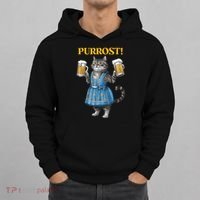 Oktoberfest Cheers Prost German Cat Drinking Beer Purrost Hoodie thumb 0