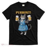 Oktoberfest Cheers Prost German Cat Drinking Beer Purrost T-Shirt thumb 0